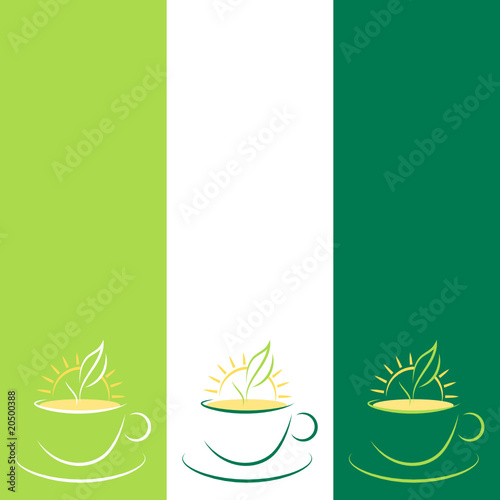 3 Teacups & Tealeaf & Sun