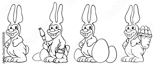 Osterhasen zum Ausmalen