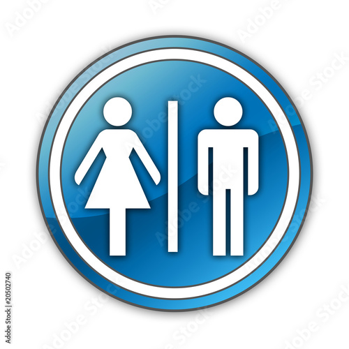 Wallpaper Mural Glossy Button "Restrooms" Torontodigital.ca