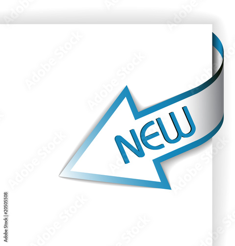 New blue corner ribbon - arrow