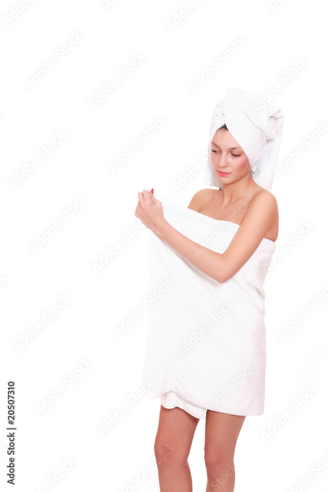 young beautiful woman after bath young beautiful woman after bath