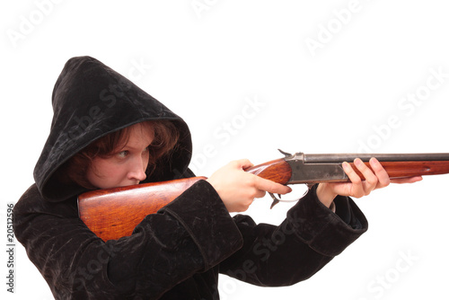 The Girl with handgun photo