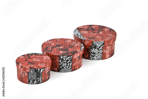 Three circle boxes for gifts
