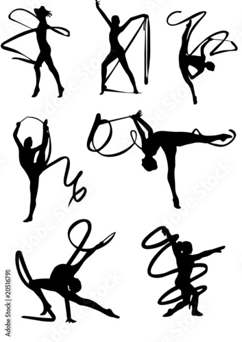 Art gymnastics set vector