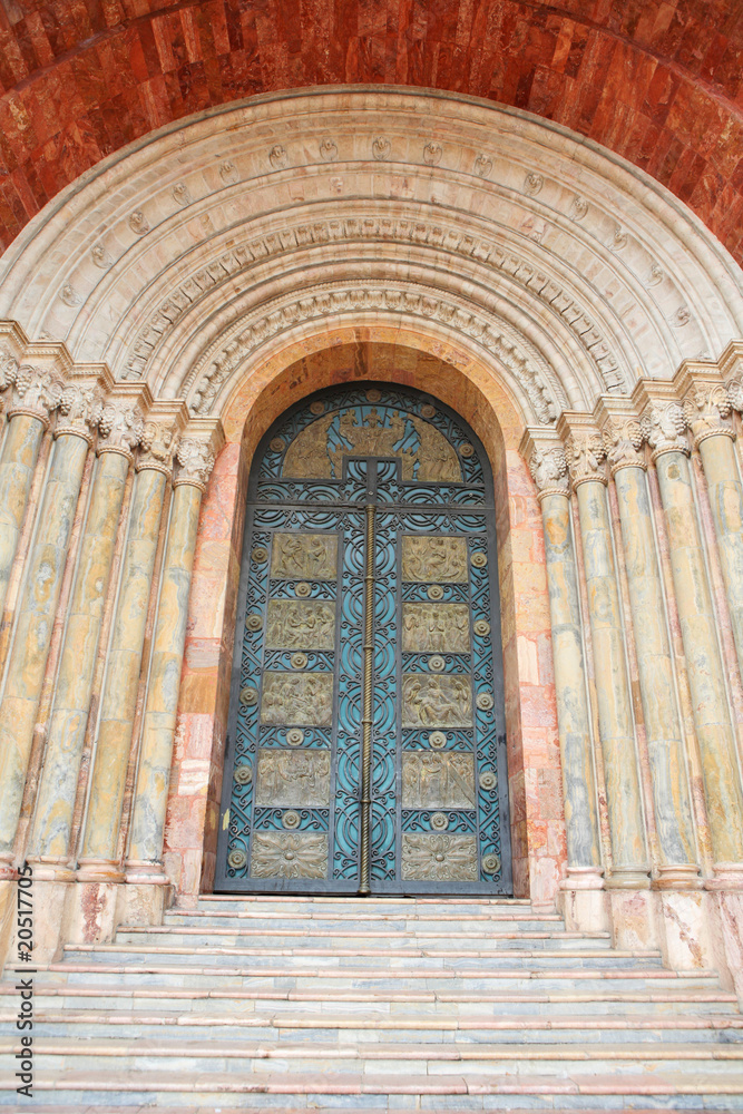 Entrance to the Cathedral in Cuenca, Ecuador