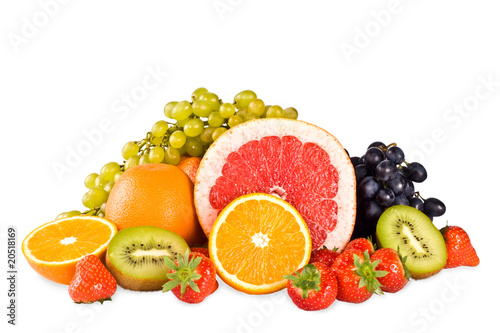 Group of juicy tasty fruit