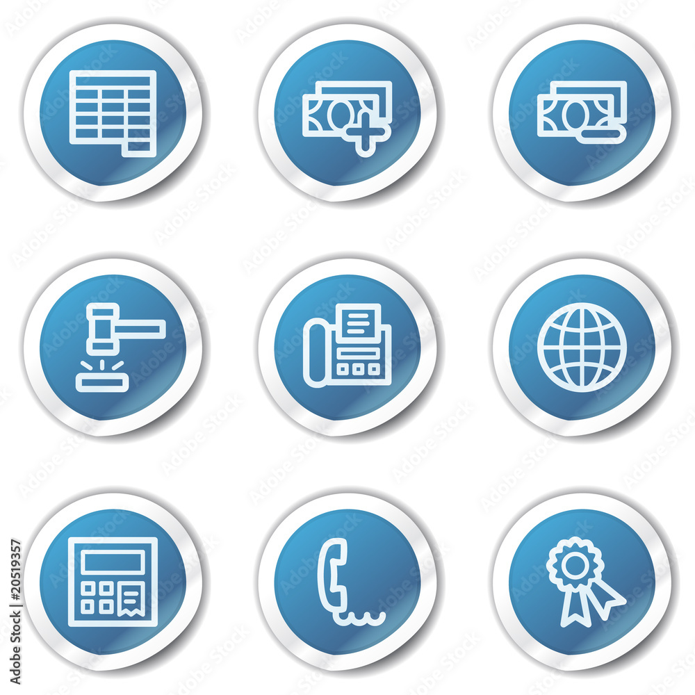 Finance web icons set 2, blue sticker series Finance web icons set 2, blue sticker series