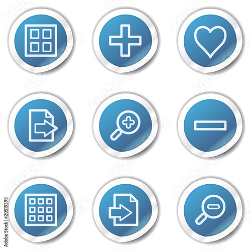 Image viewer web icons set 1, blue sticker series