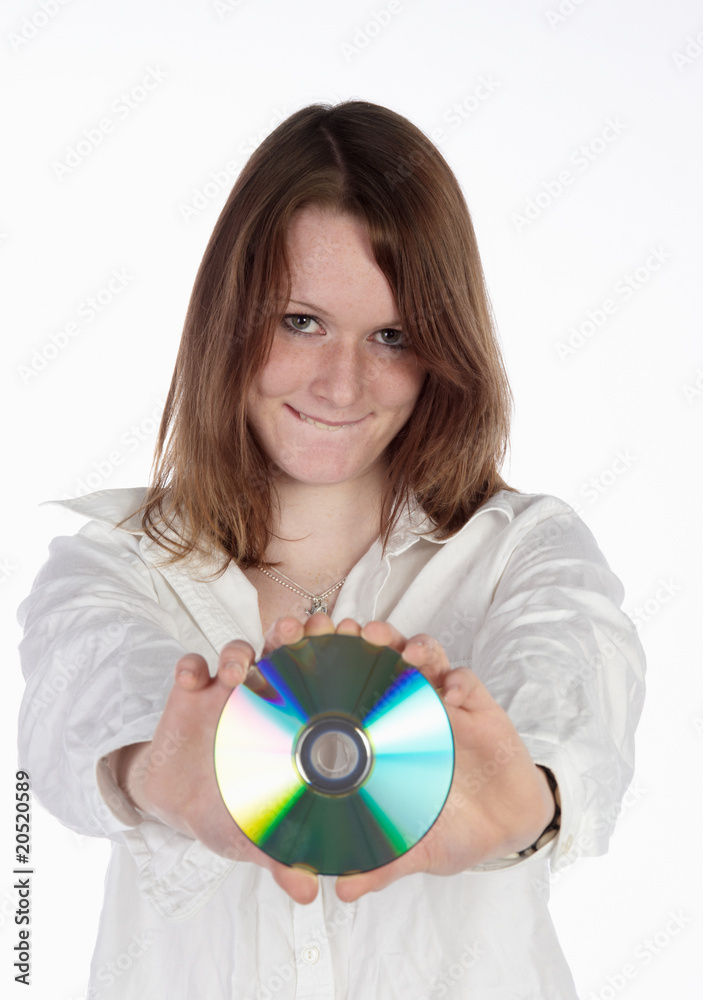 Frau mit CD 2