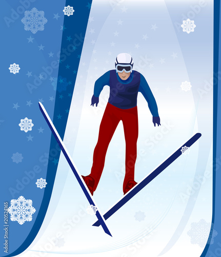 jumping skier