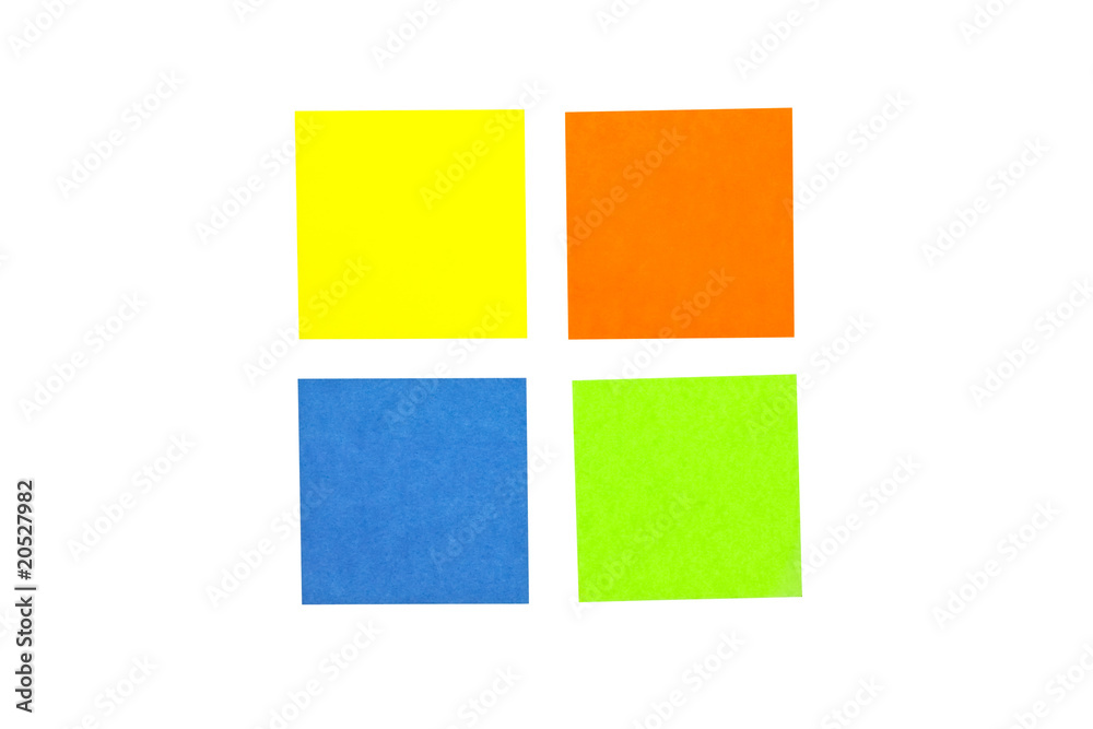 Collection colorful note paper on white background Collection colorful note paper on white background