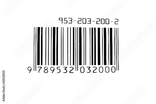 Bar code number on a white background