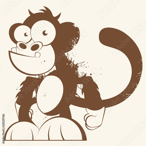 affe cartoon vintage lustig maskottchen