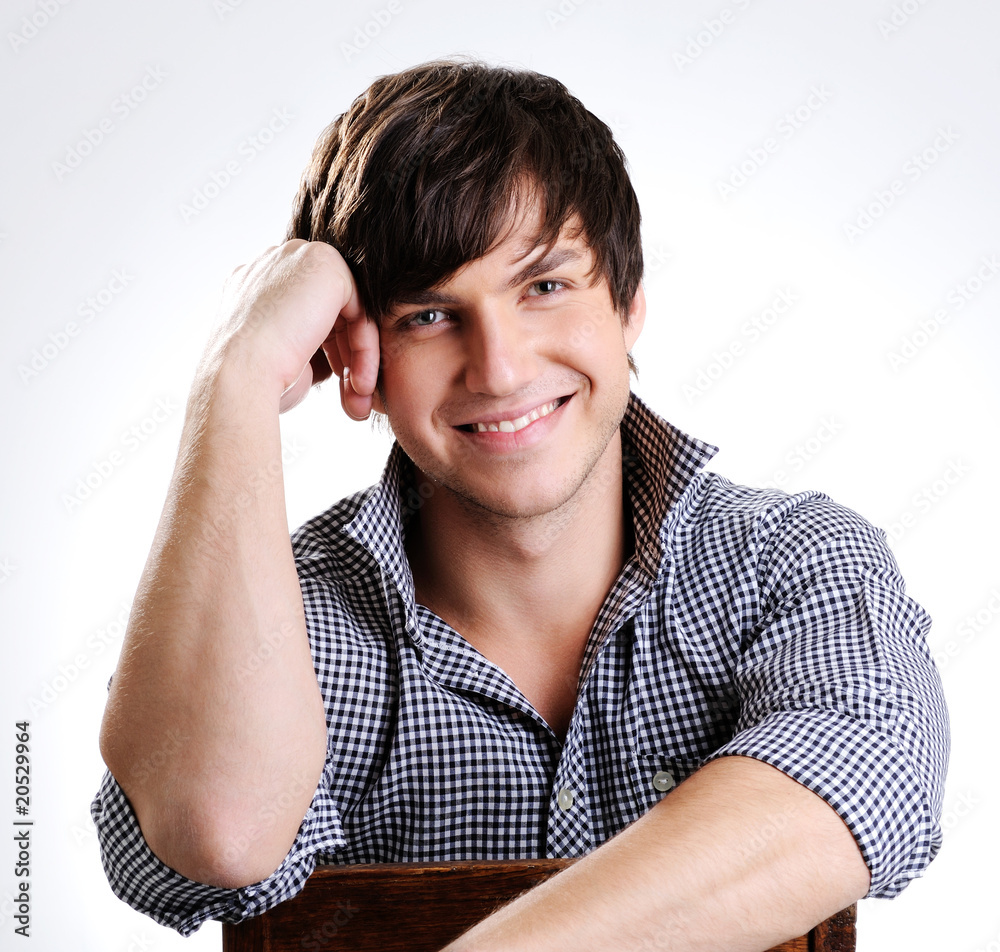 portrait of a cheerful handsome caucasian man portrait of a cheerful handsome caucasian man