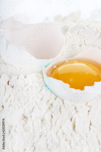 egg with flour.