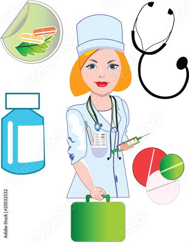 Doctor with medical elements