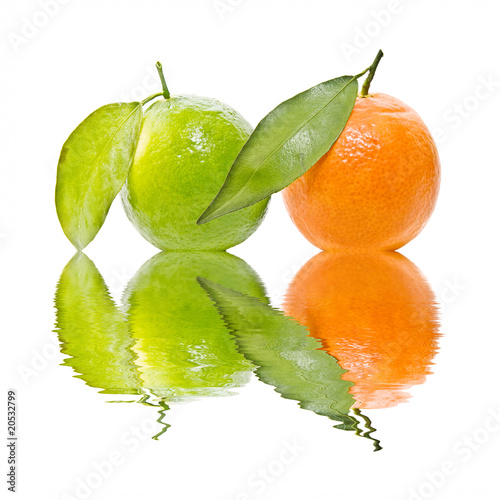 lima y naranja decorativos