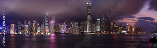 Hong Kong at night panorama.