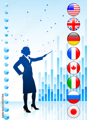 Businessman Presenting World Chart