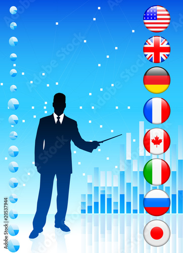 Businessman Presenting World Chart