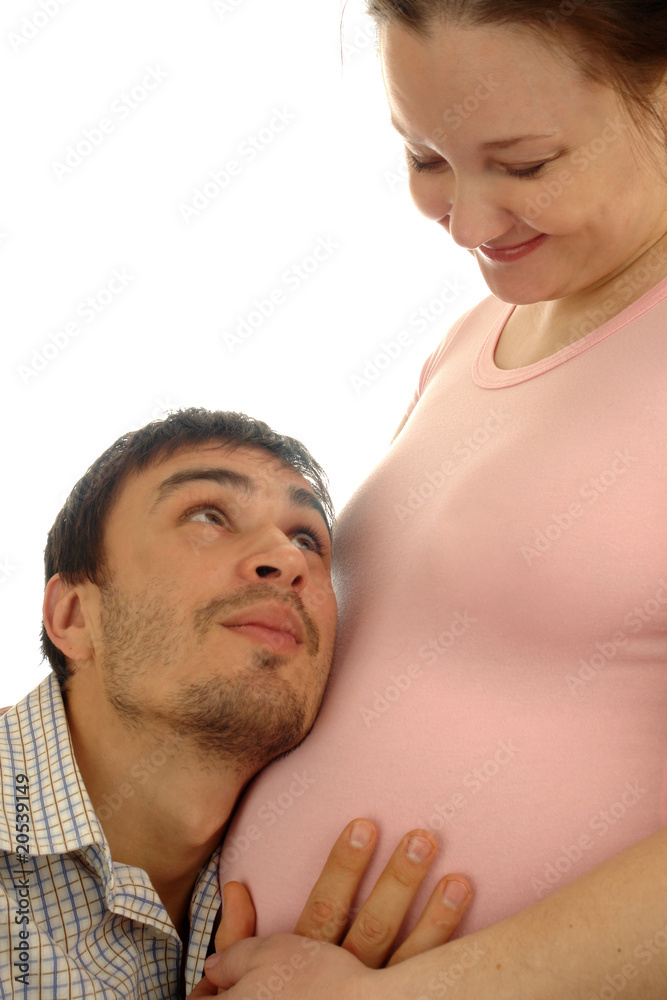 Fototapeta premium man and pregnant woman portrait