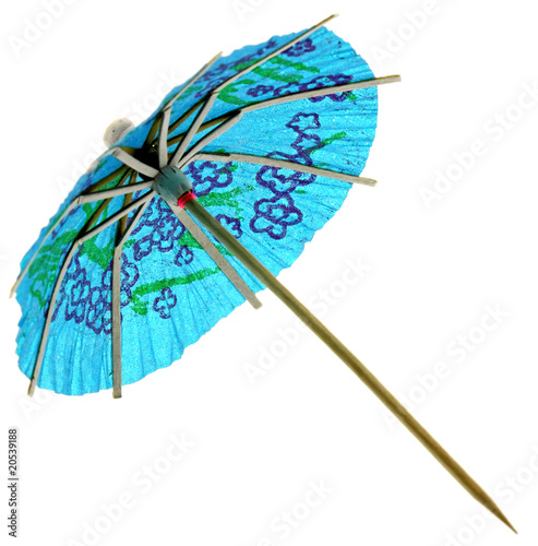 mini ombrelle chinoise bleue d  coration fond blanc