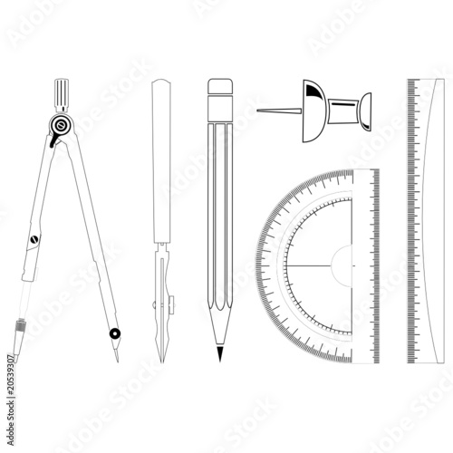 vector icons of drawing instrument