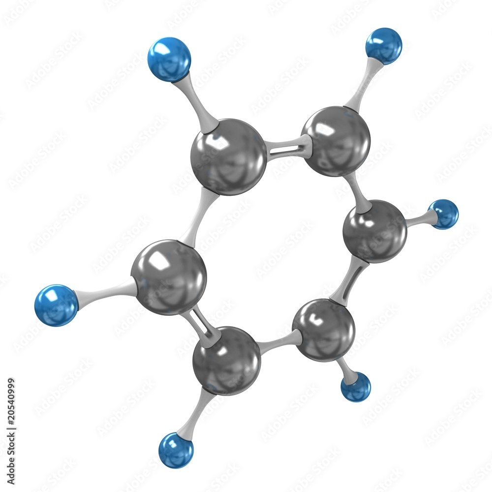 benzol moleculeisolated on white benzol moleculeisolated on white