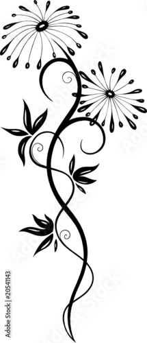 Wandtattoo, Blumen, Blüten, Ranke, floral