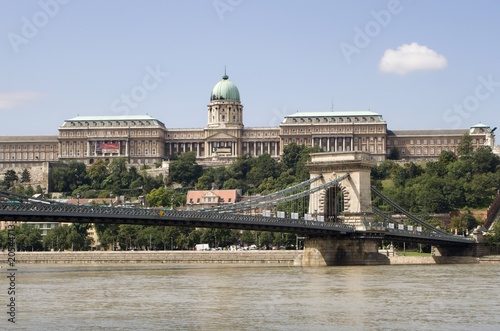 chain bridge in Budapest and the castle
