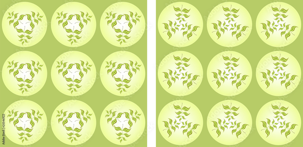 Vector pattern of green leaves Vector pattern of green leaves