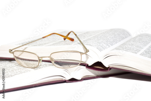 glasses on a books