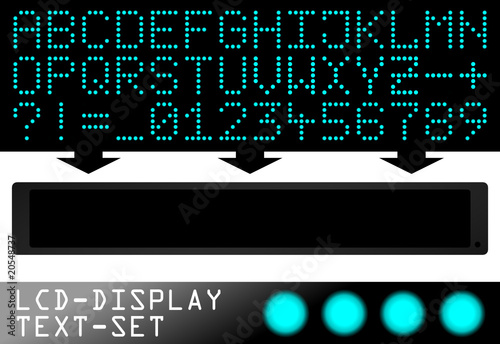 led-display text-set türkis