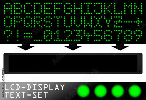 led-display text-set grün