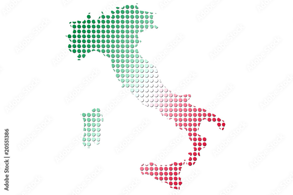 Italia carte drapeau