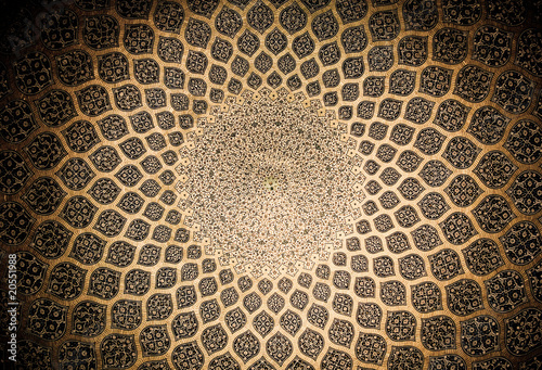 Dome of the mosque  oriental ornaments from Isfahan  Iran