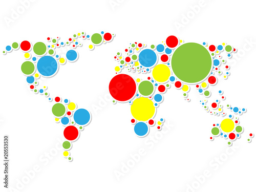 Fototapeta colorful world map