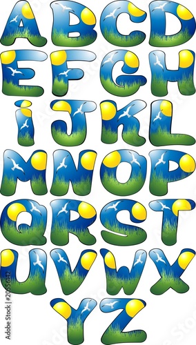Alfabeto Natura-Nature Alphabet-Vector