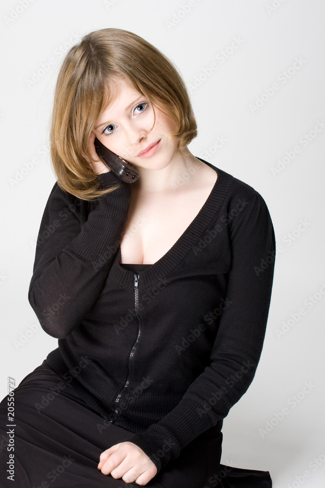 teen girl speaking on the phone teen girl speaking on the phone