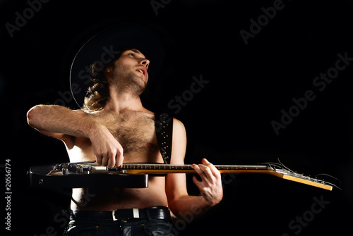 Rock'n'roll man with guitar