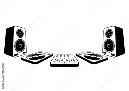 DJ equipment icons 3D