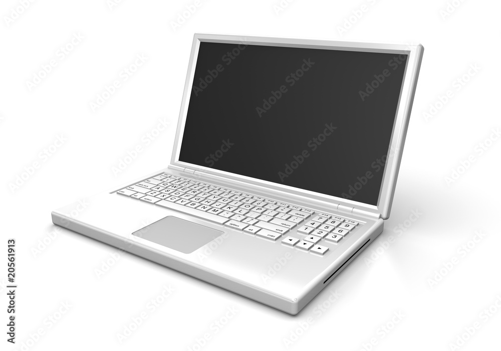 White laptop computer White laptop computer