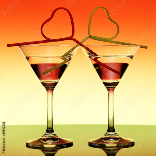 Two Martini on a bright background