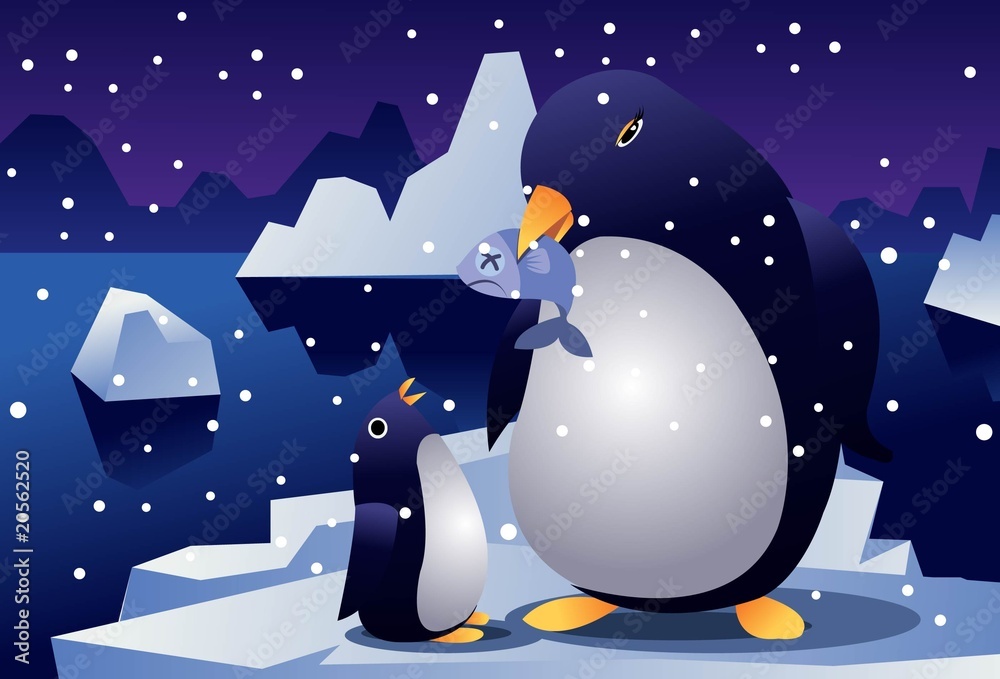 Fototapeta premium Maternal Instincts The Penguin Way