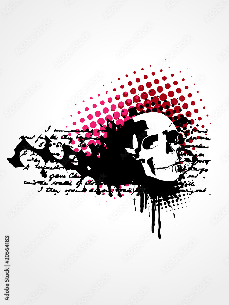 vector skull grunge art