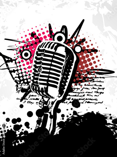 abstract grungy vector mic