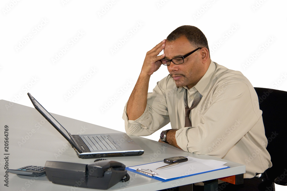 thoughtful African-American mature businessman thoughtful African-American mature businessman