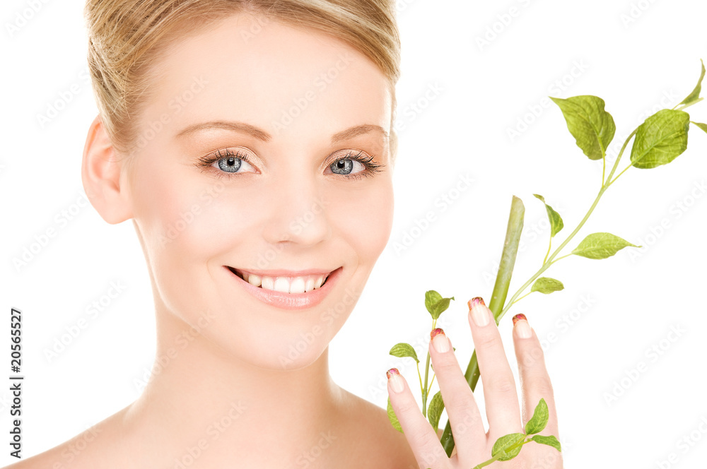 woman with sprout woman with sprout