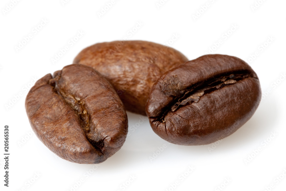 coffee beans isolated on white background