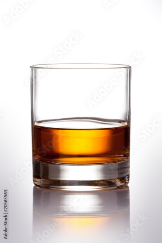 Glass of scotch whiskey with clipping path